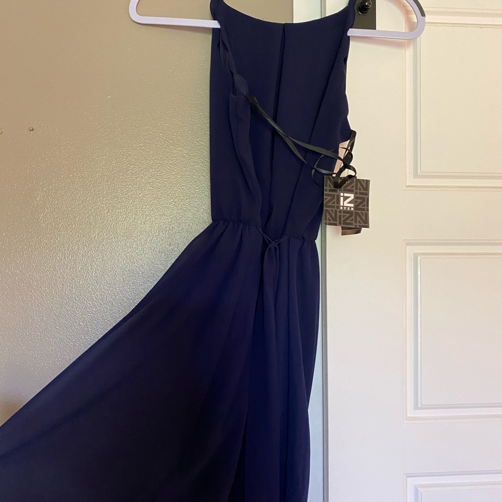 Navy dress scalloped edges